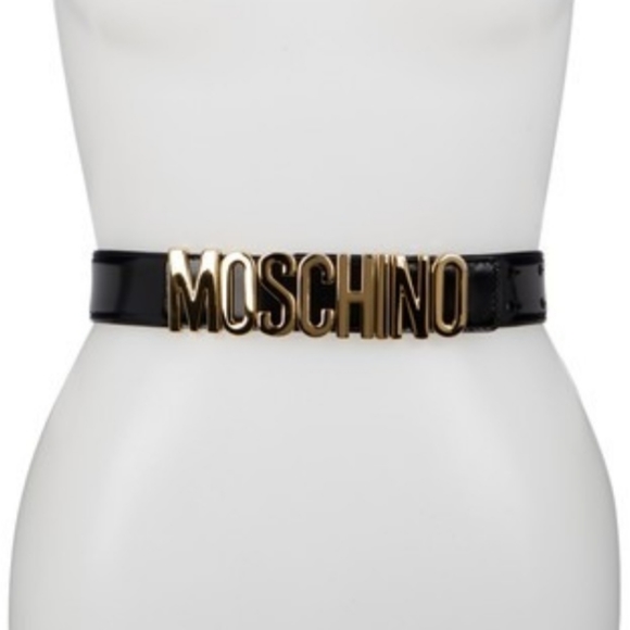 🚫SOLD⛔️MOSCHINO LOGO PLAGUE LEATHER BELT - Picture 3 of 9